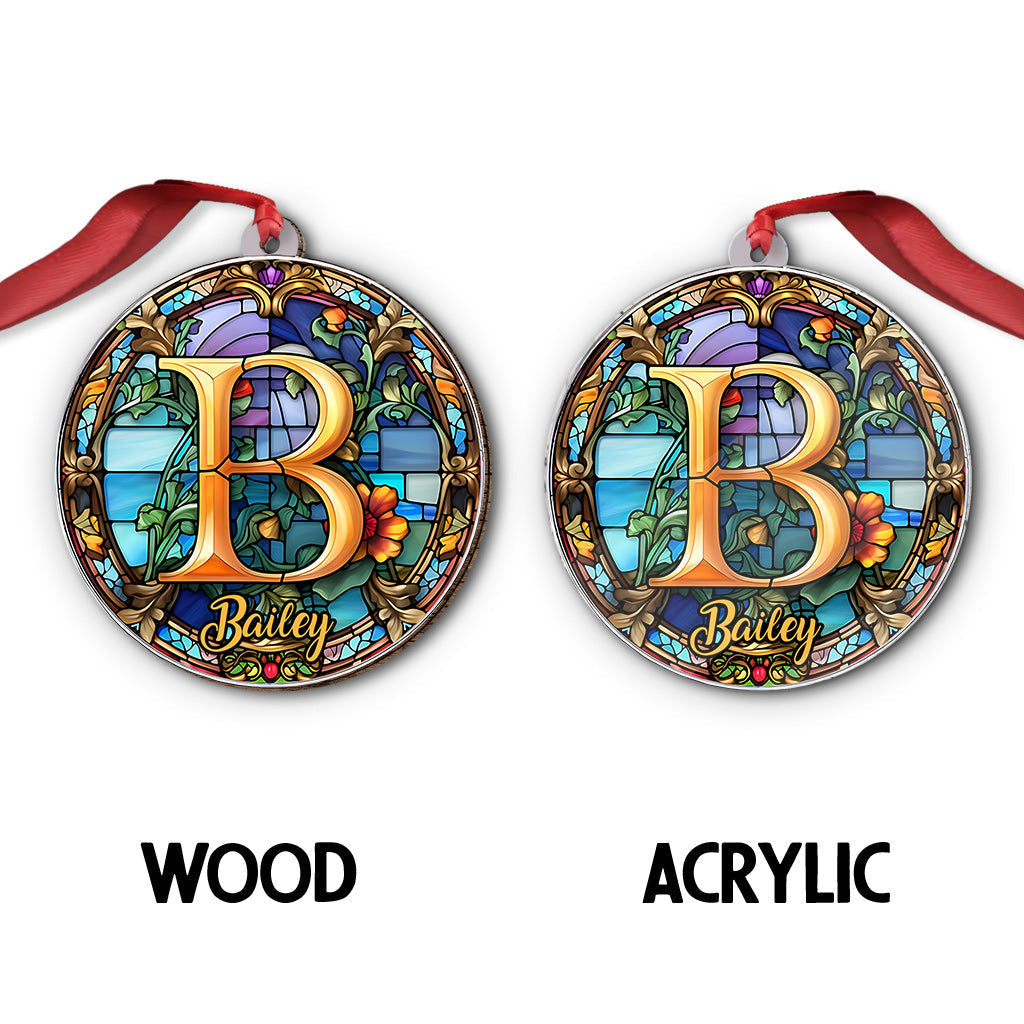 Stained Glass Letter - Personalized Family Ornament