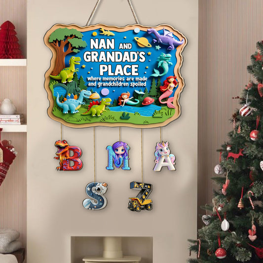 Nan and Grandad's place where memories are made - Personalized Family Pallet Wood Sign