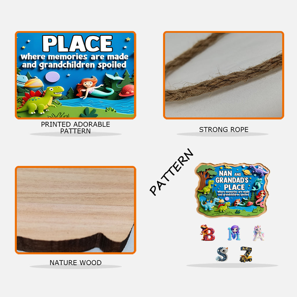 Der Ort von Oma und Opa, wo Erinnerungen entstehen – personalisiertes Familienschild aus Palettenholz