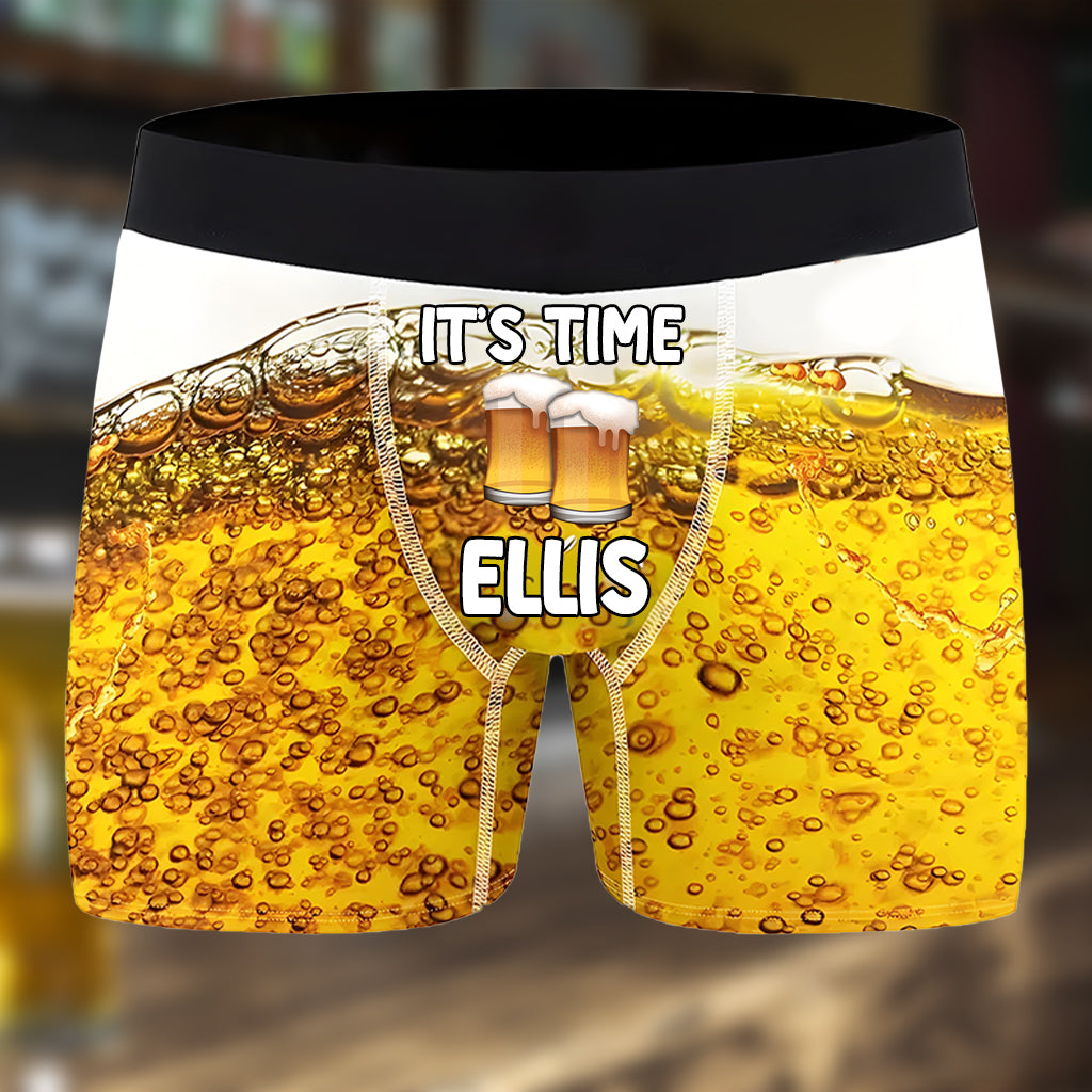 Es ist Zeit – personalisierte Bier-Boxershorts für Herren