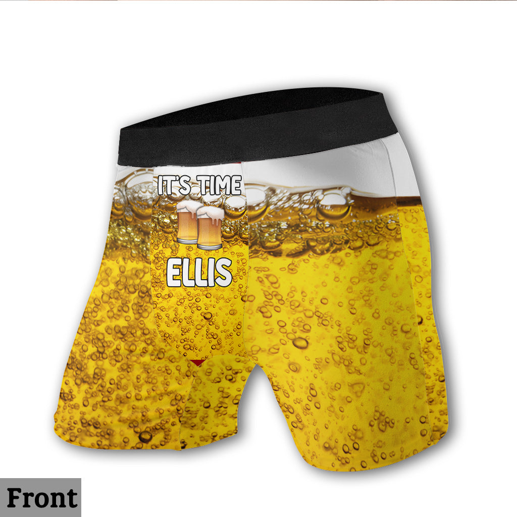 Es ist Zeit – personalisierte Bier-Boxershorts für Herren