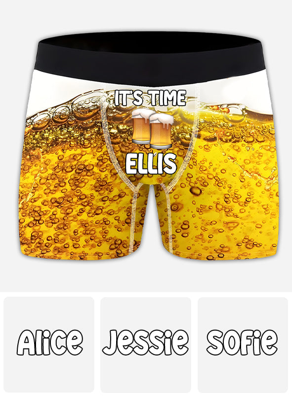 Es ist Zeit – personalisierte Bier-Boxershorts für Herren