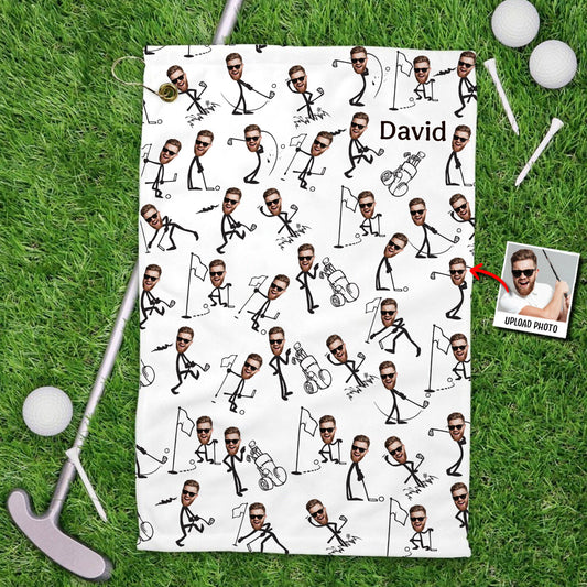 Lustiges Geschenk für Golf-Papa, Onkel, Ehemann, Sohn... - Personalisiertes Golfhandtuch
