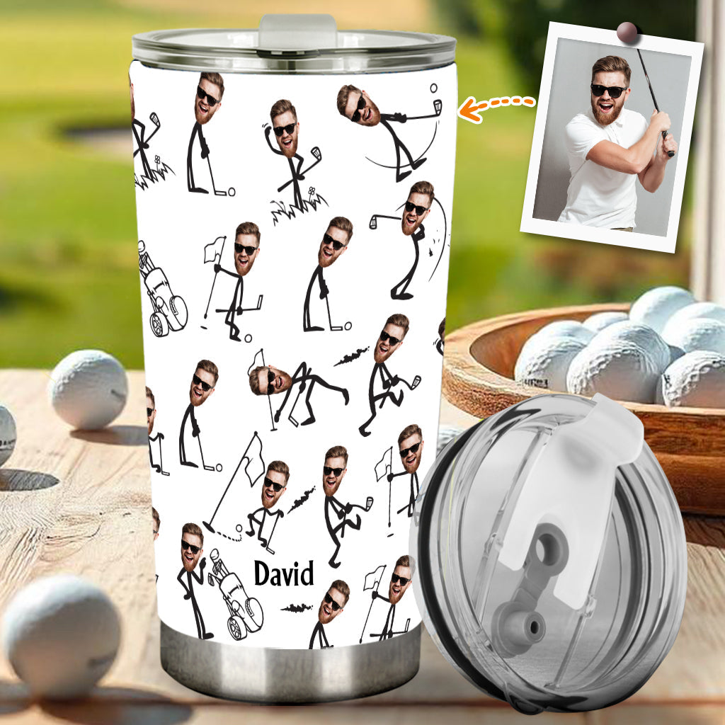 Lustiges Geschenk für Golf-Papa, Onkel, Ehemann, Sohn... - Personalisierter Golfbecher