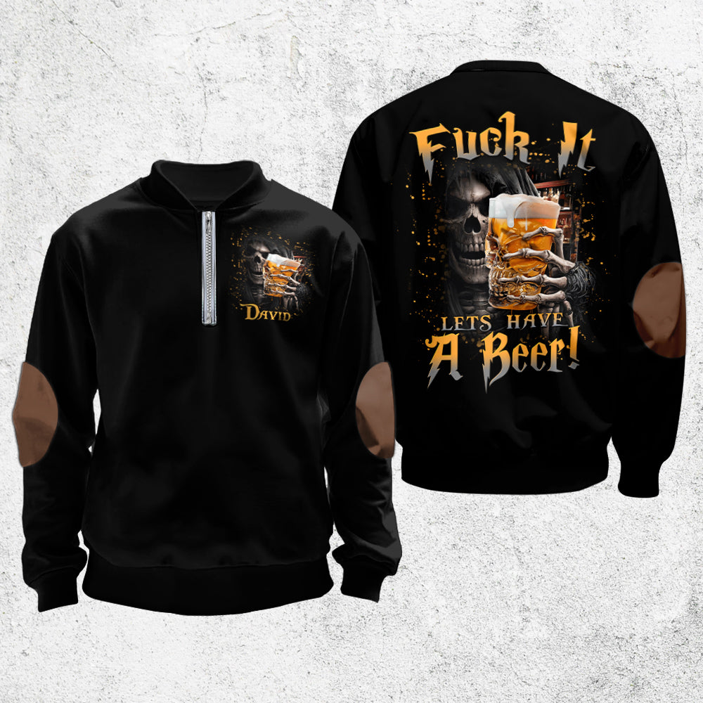 Let's Have A Beer - Personalized Beer Men Zip-Up Sweatshirt