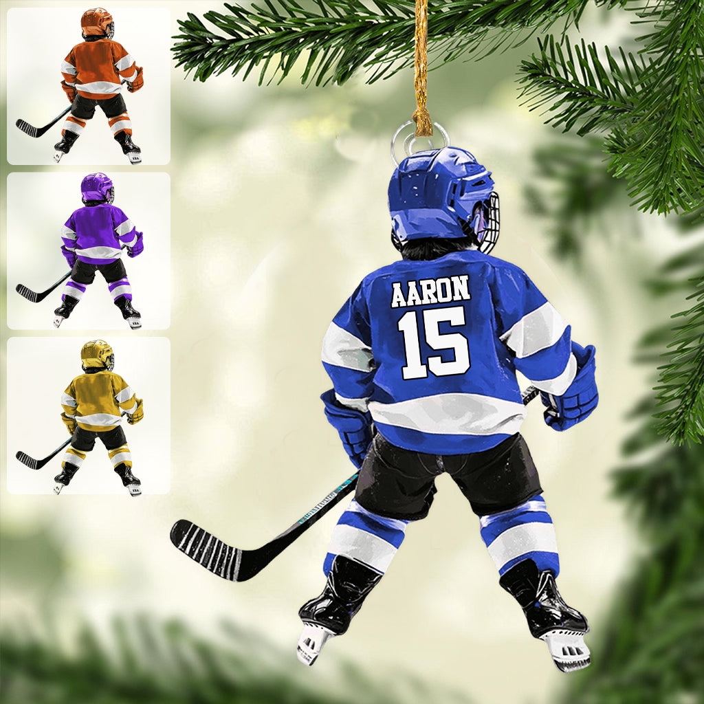 Any Name and Number - Personalized Hockey Custom Shaped Ornament