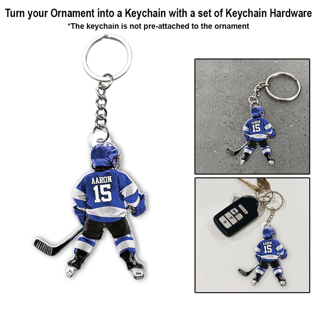 Any Name and Number - Personalized Hockey Custom Shaped Ornament