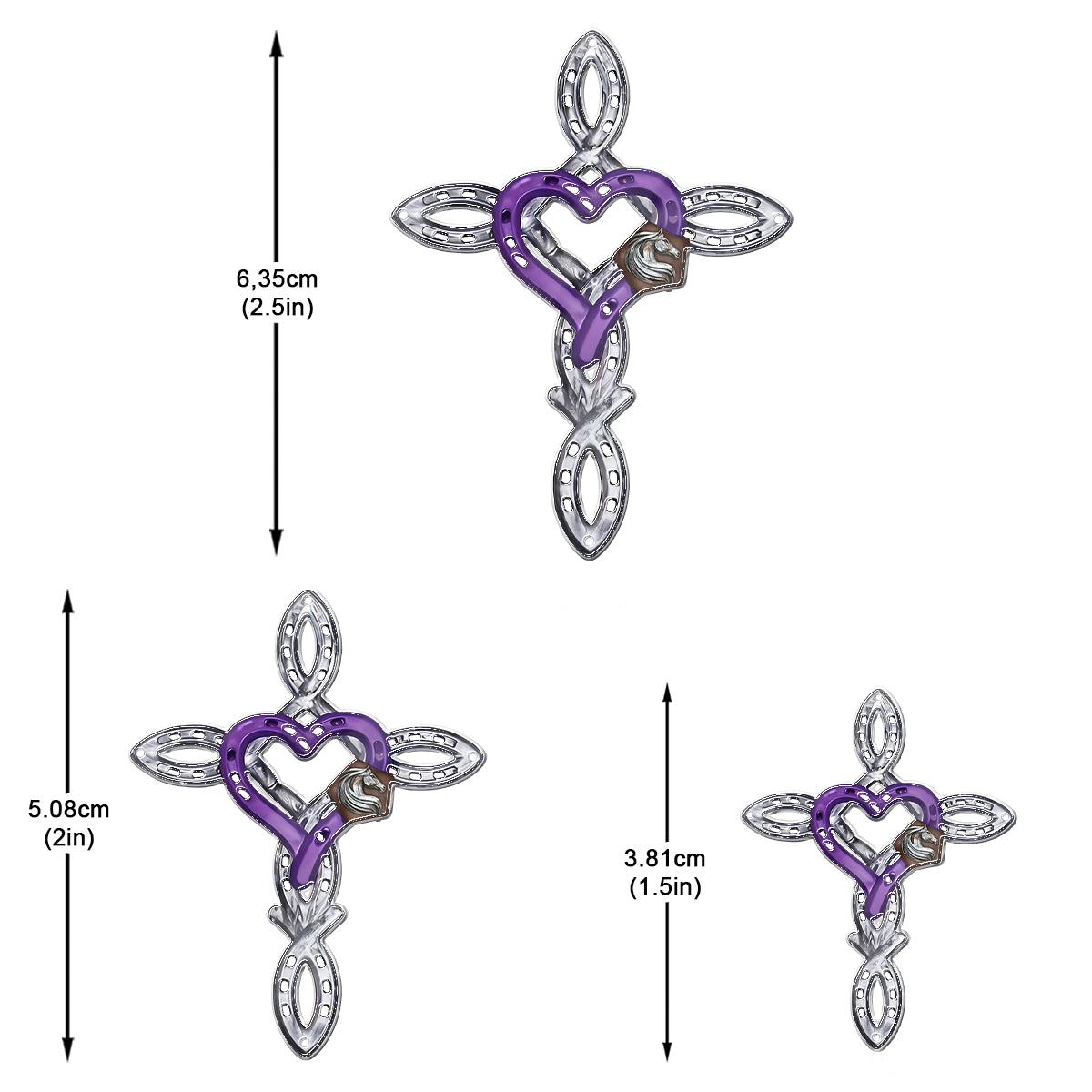 Rustikales Hufeisenkreuz – personalisierte Pferdeohrringe