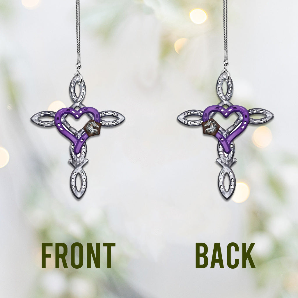 Rustikales Hufeisenkreuz – Personalisierter Pferdeanhänger fürs Auto