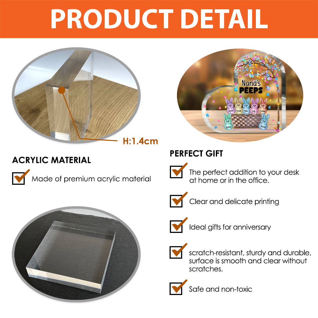 Grandma's Peeps - Personalized Grandma Custom Shaped Acrylic Plaque