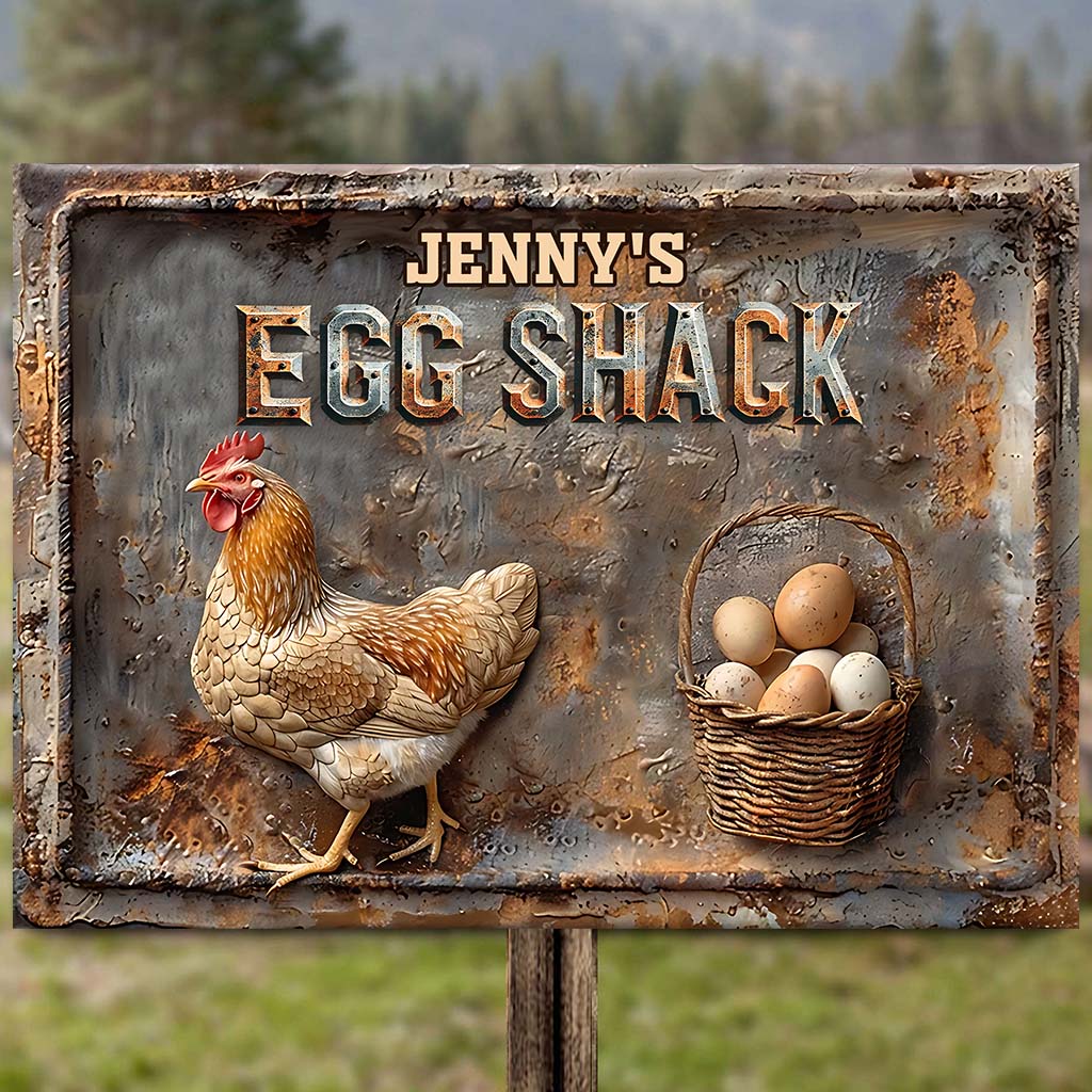 Your Egg Shack - Personalized Chicken Rectangle Metal Sign