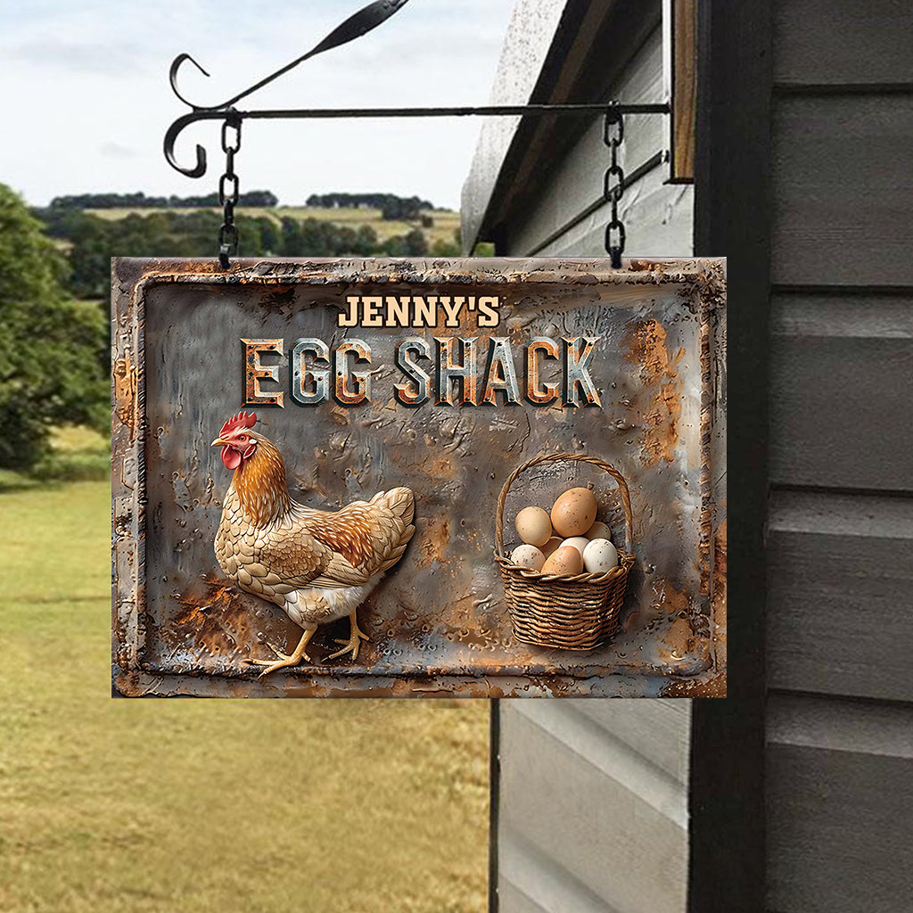 Your Egg Shack - Personalized Chicken Rectangle Metal Sign