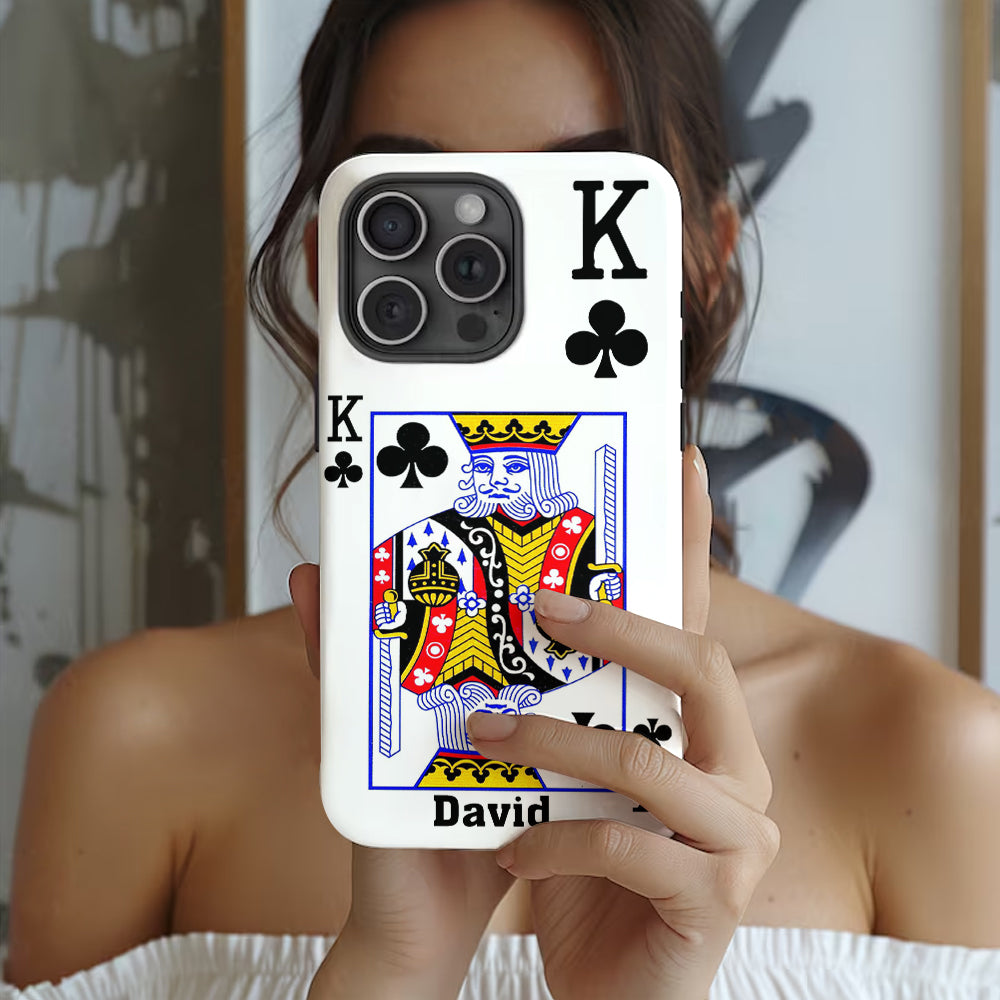 König und Königin – Personalisierte Handyhülle mit vollflächigem Aufdruck für Paare