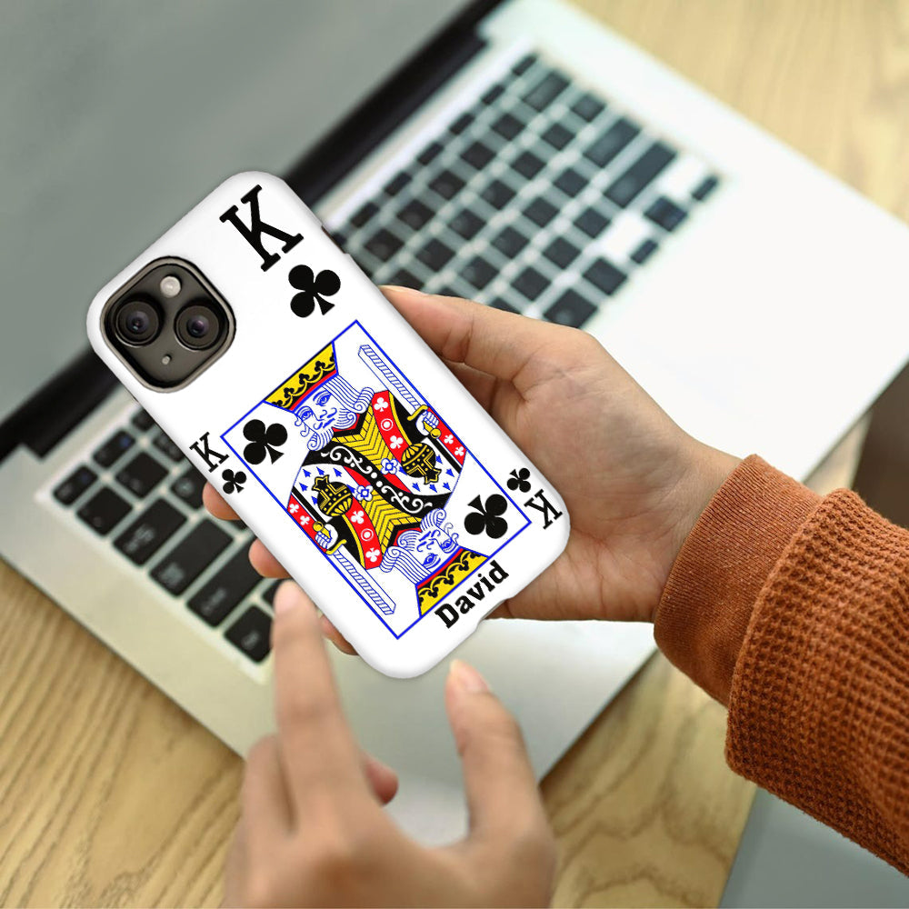 König und Königin – Personalisierte Handyhülle mit vollflächigem Aufdruck für Paare