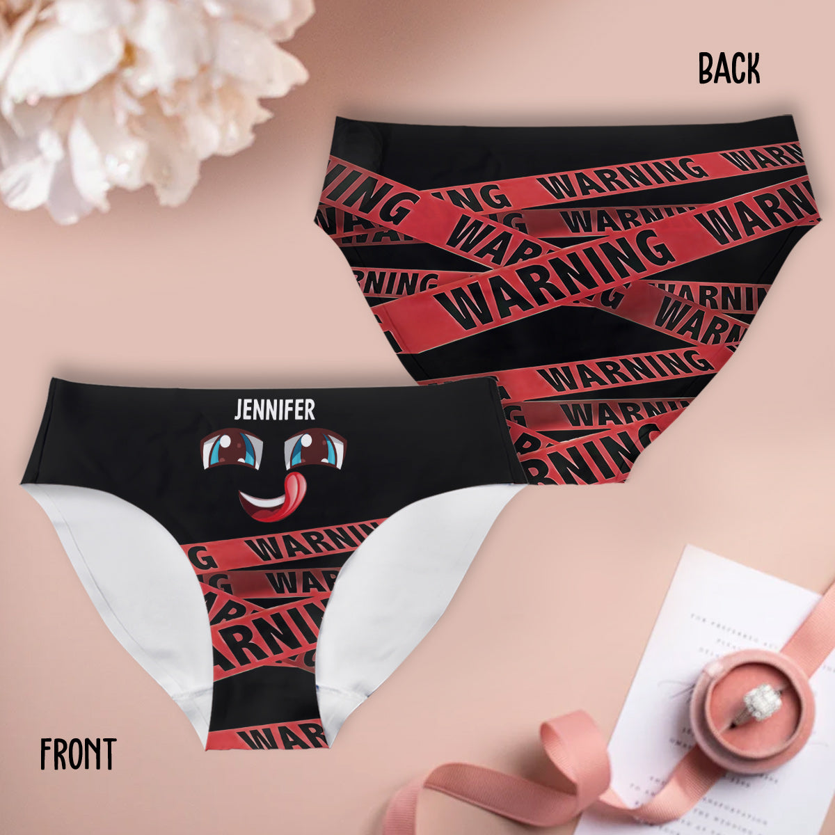 Warning Funny Couple - Personalized Couple Women Briefs & Men Boxer Briefs