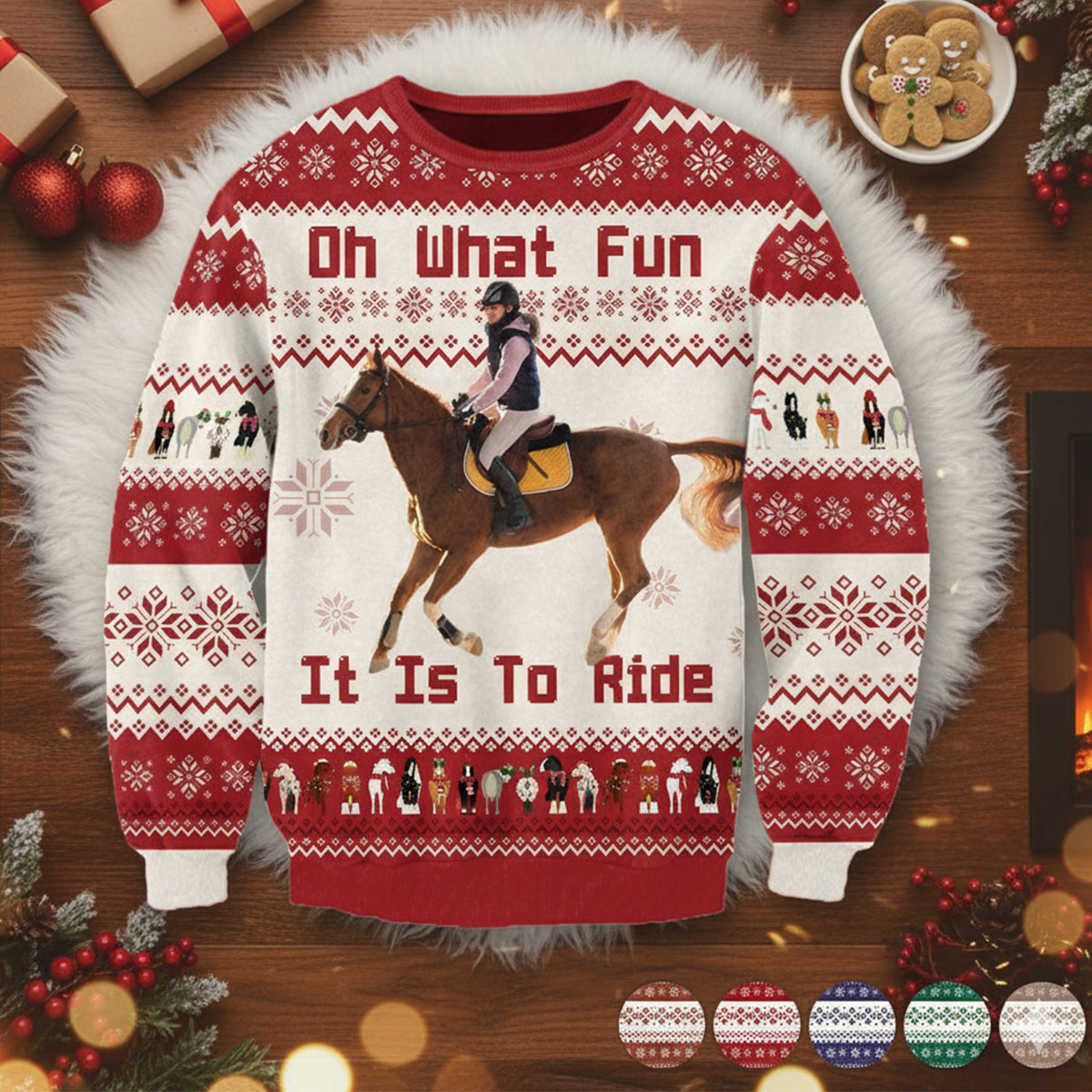 Oh, wie viel Spaß es macht zu reiten! Weihnachtsgeschenk für Pferdeliebhaber – personalisierter Pferdepullover