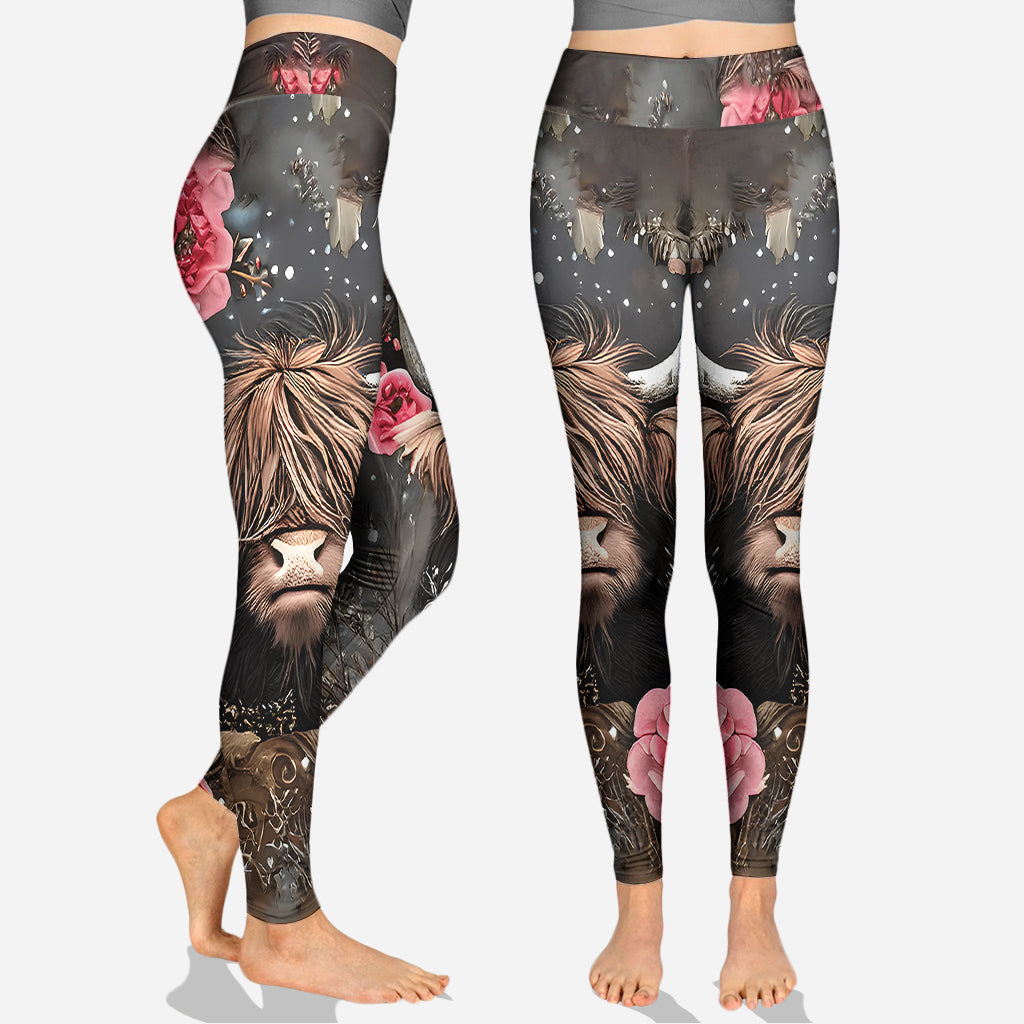 Love Highland Cows - Personalized Highland Cow Hoodie and Leggings