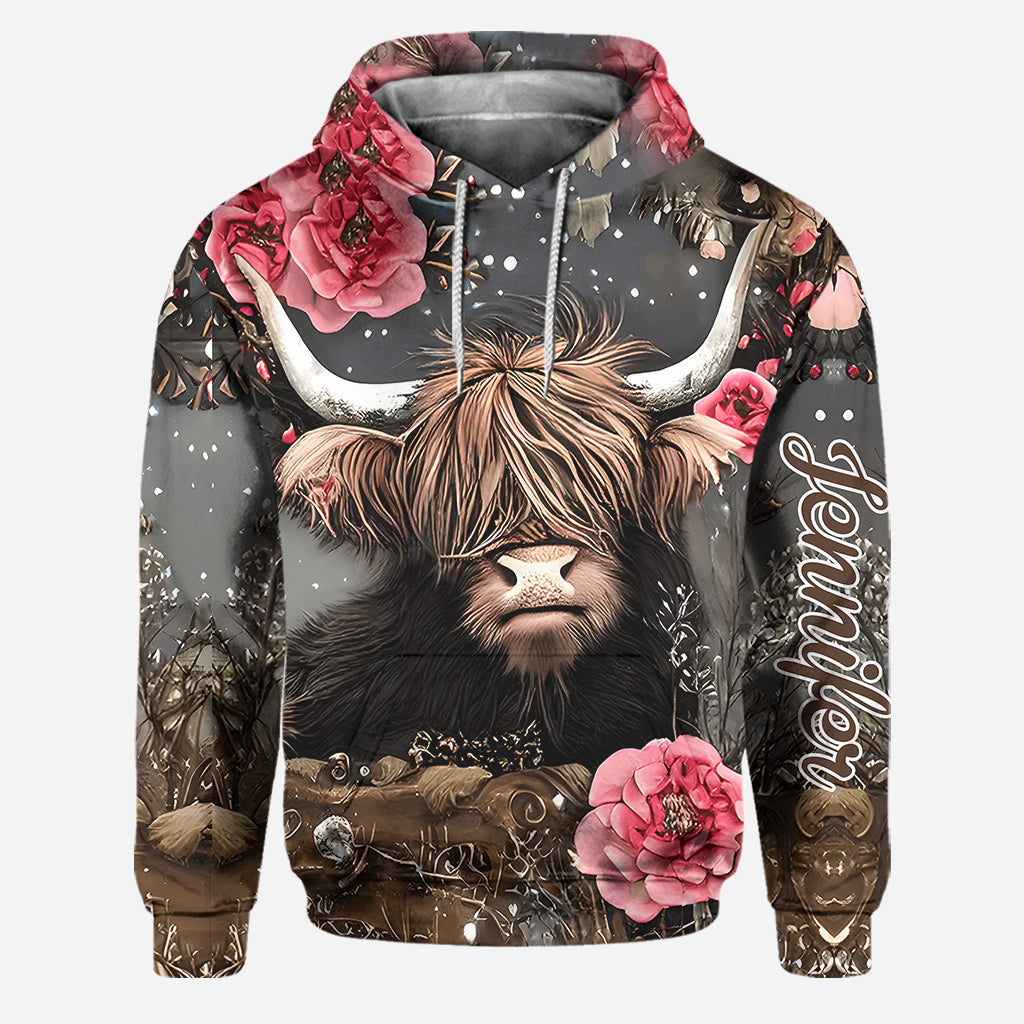 Love Highland Cows - Personalized Highland Cow Hoodie and Leggings