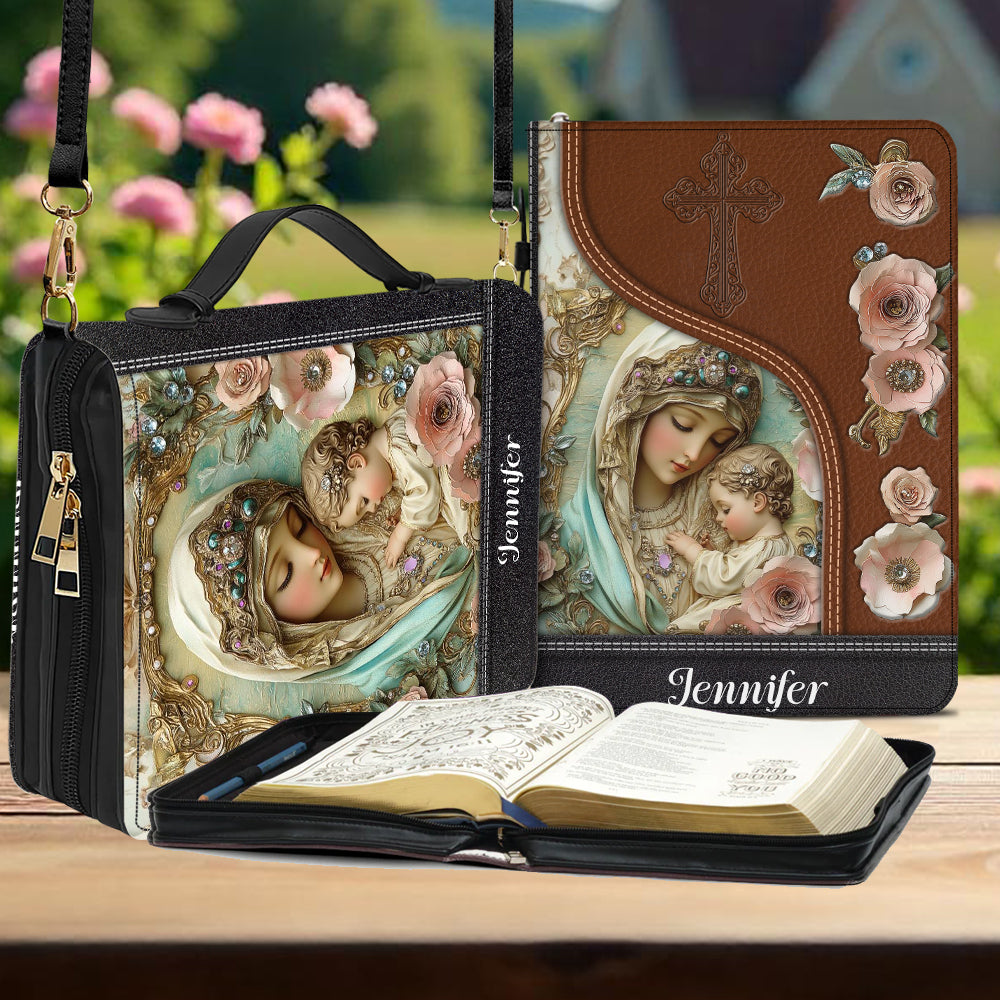 Personalisierte christliche Bibelhülle aus Leder für Gläubige