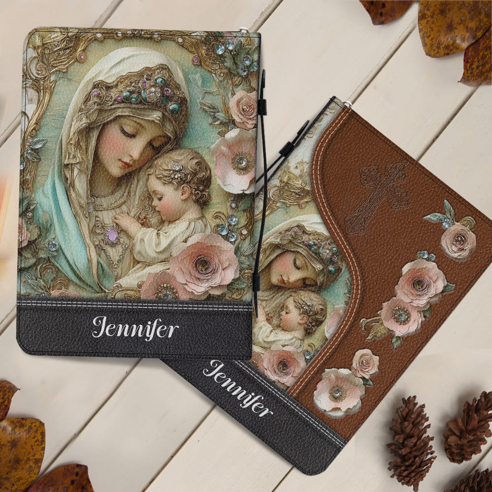 Personalisierte christliche Bibelhülle aus Leder für Gläubige