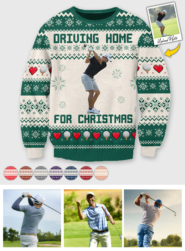 Heimfahrt zu Weihnachten - Personalisierter Golf-Pullover