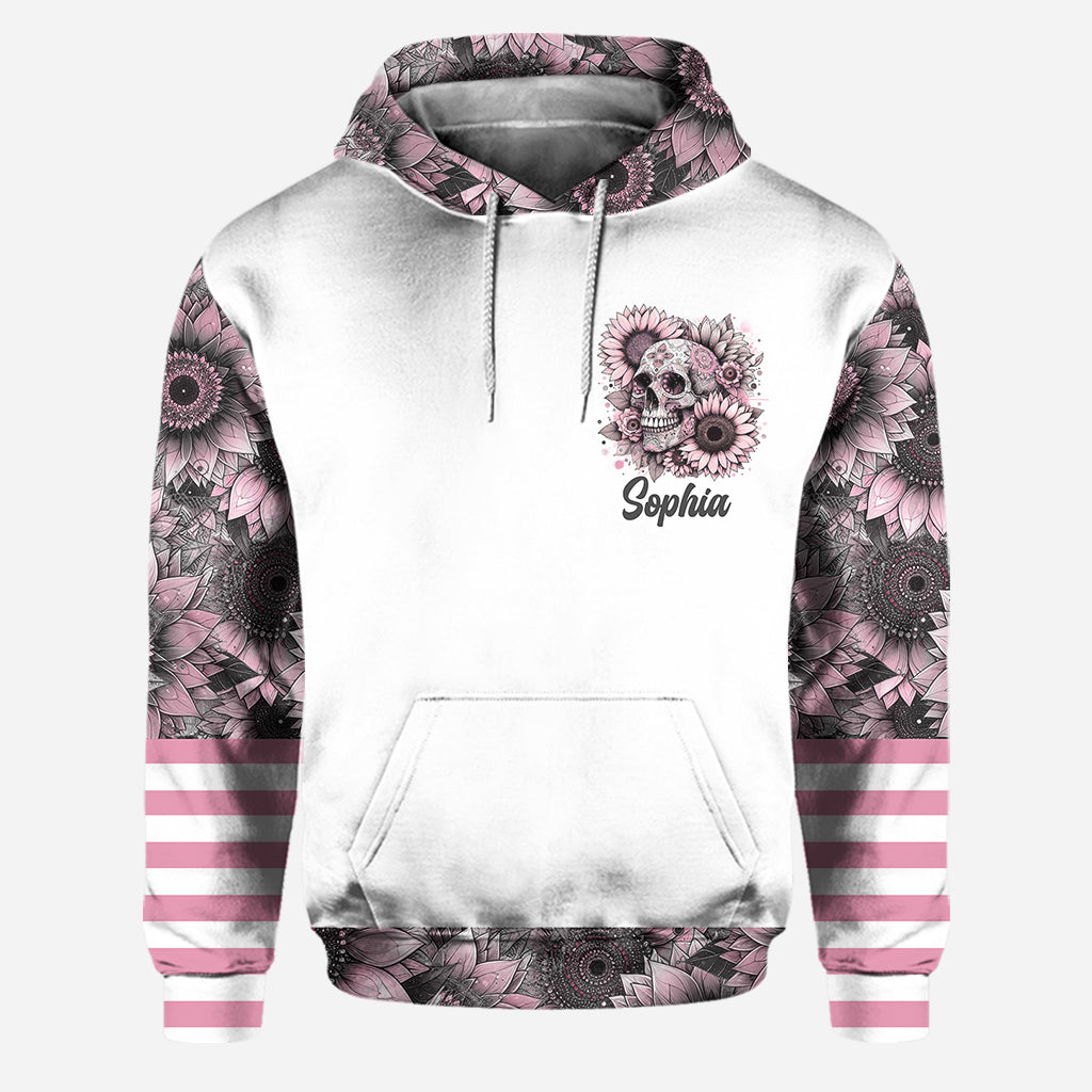 Sonnenblumen-Totenkopf – Personalisierter Totenkopf-Hoodie und Leggings