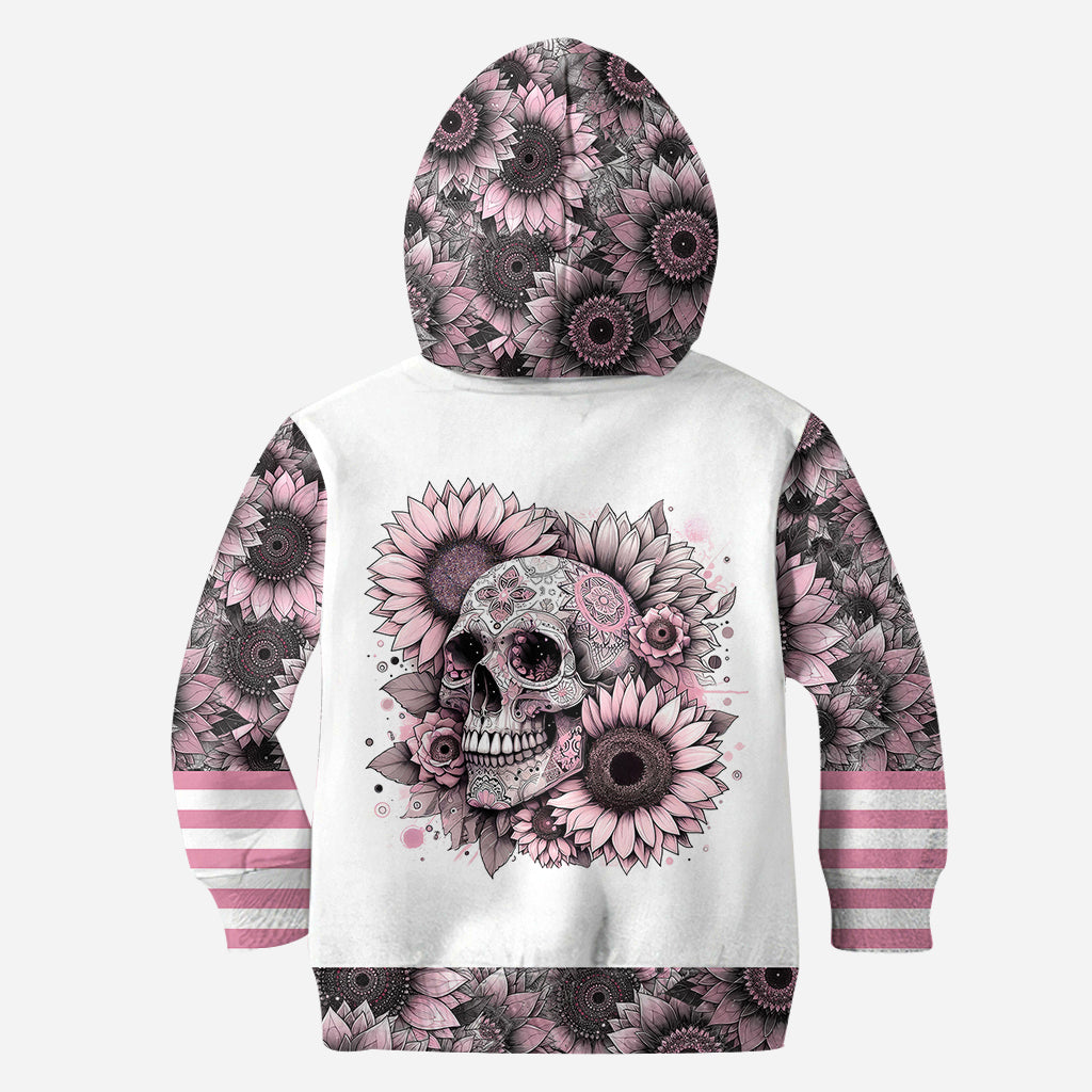 Sonnenblumen-Totenkopf – Personalisierter Totenkopf-Hoodie und Leggings