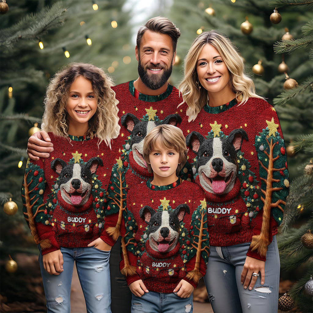 Lustiger Pitbull-Weihnachtspullover – personalisierter Hundepullover