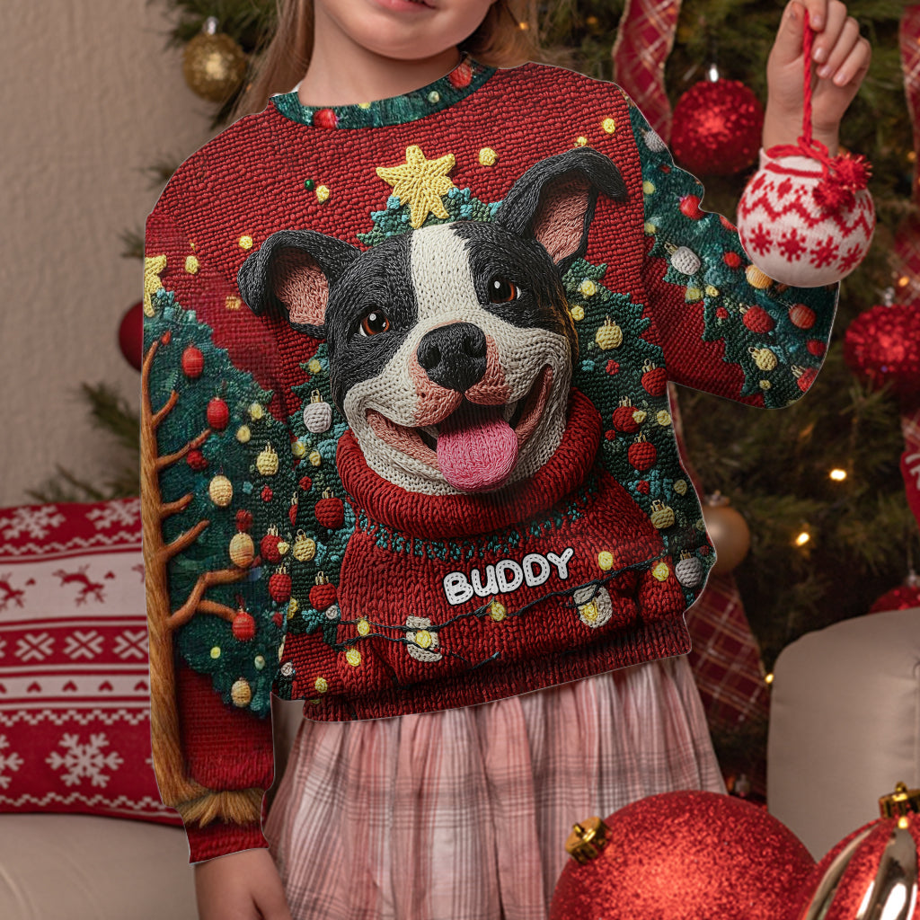 Lustiger Pitbull-Weihnachtspullover – personalisierter Hundepullover