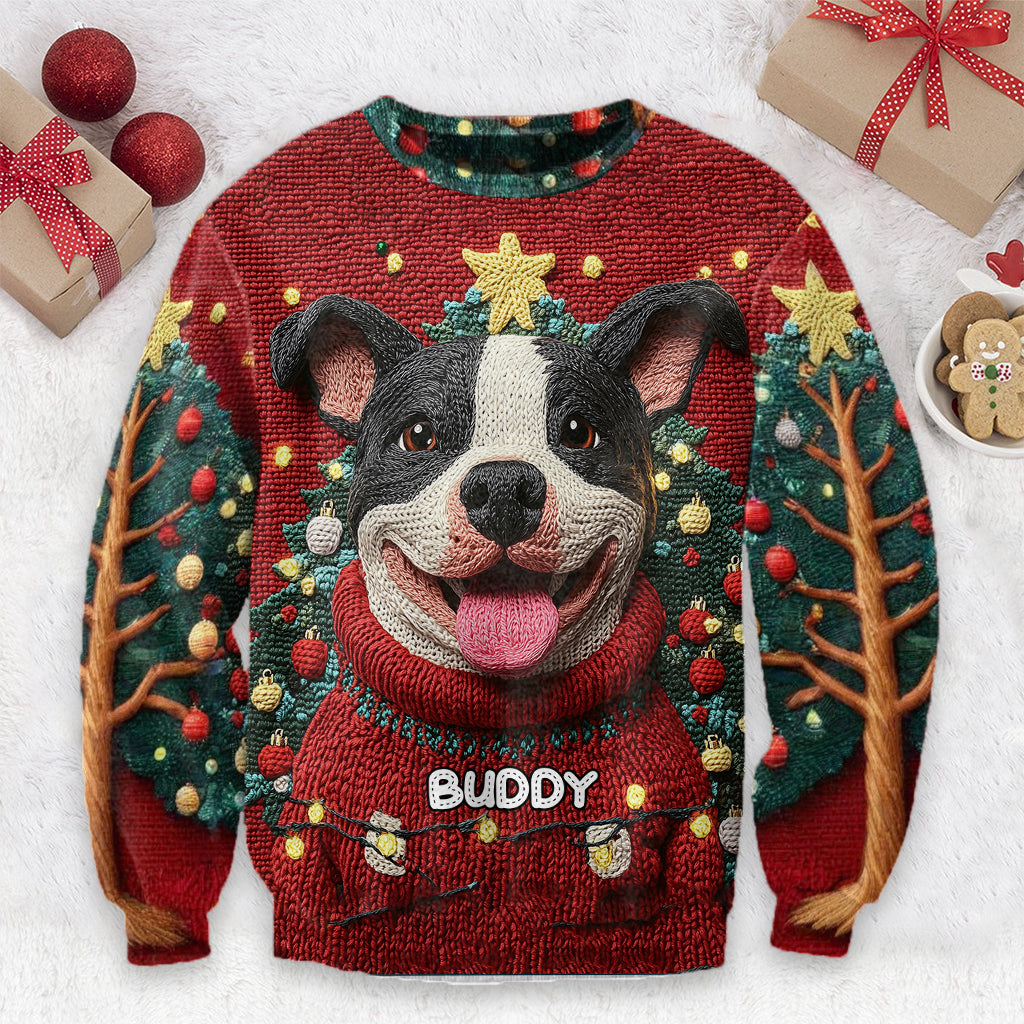 Lustiger Pitbull-Weihnachtspullover – personalisierter Hundepullover