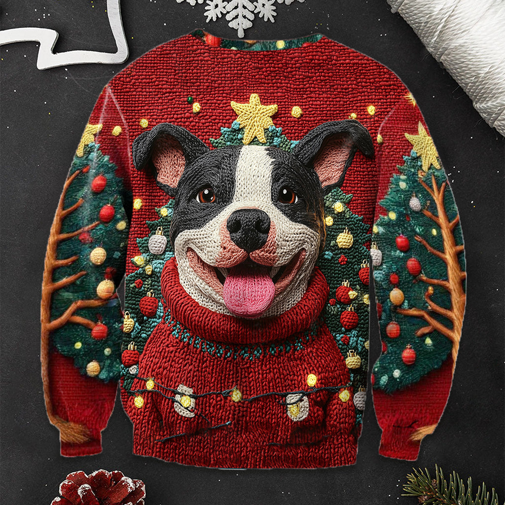 Lustiger Pitbull-Weihnachtspullover – personalisierter Hundepullover