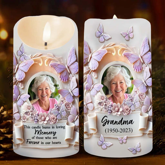 Diese Kerze brennt in liebevoller Erinnerung – personalisierte, flammenlose Gedenkkerze