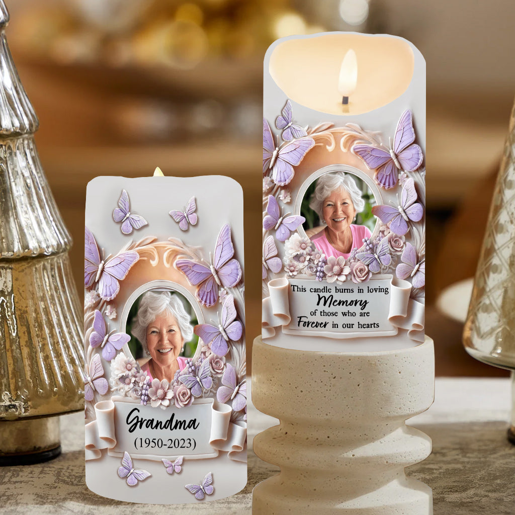 Diese Kerze brennt in liebevoller Erinnerung – personalisierte, flammenlose Gedenkkerze
