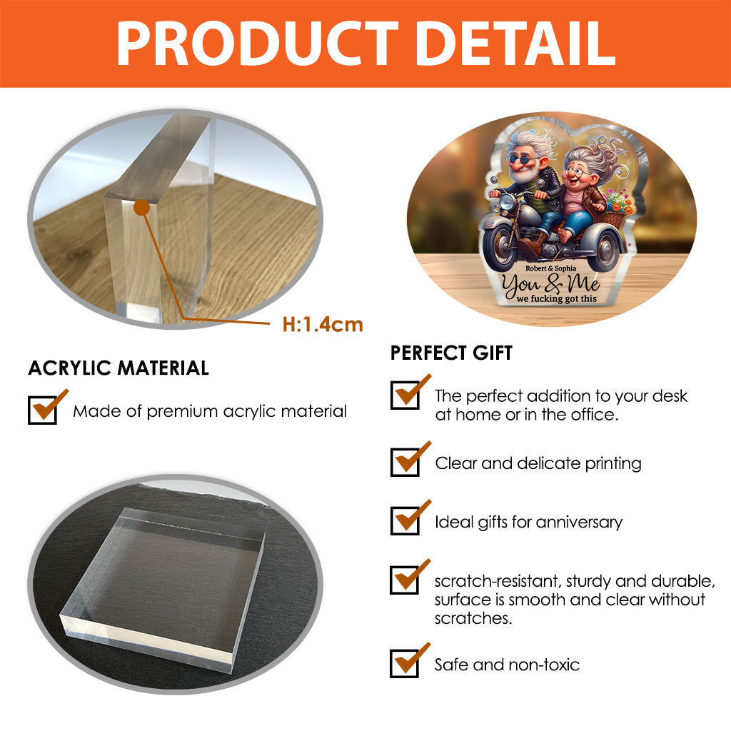 Romantische Liebe – Personalisierte Acrylplakette in Bikerform
