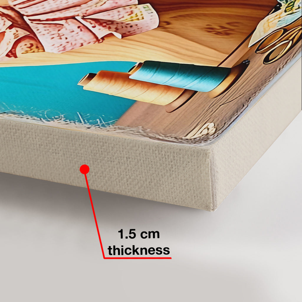 My Sewing Place Is My Happy Place - Personalized Sewing Canvas And Poster