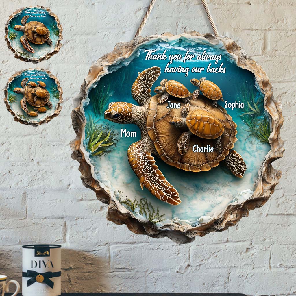 Danke, dass du uns immer den Rücken stärkst – Personalisiertes Holzschild „Mama“ in individueller Form