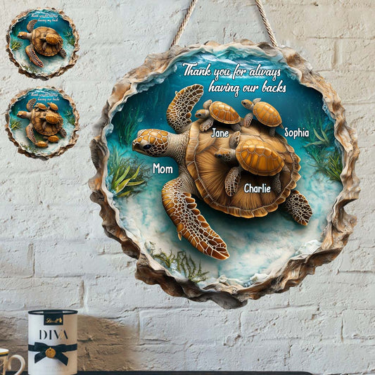 Danke, dass du uns immer den Rücken stärkst – Personalisiertes Holzschild „Mama“ in individueller Form