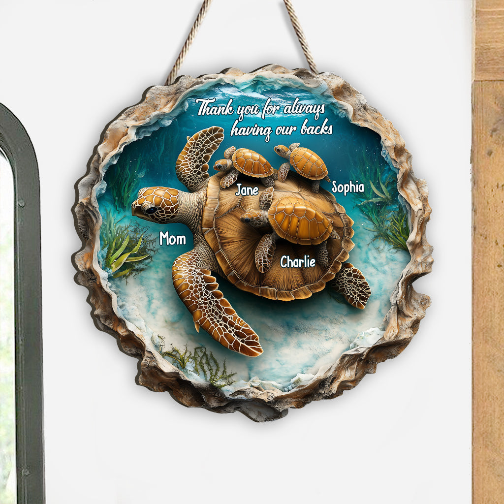 Danke, dass du uns immer den Rücken stärkst – Personalisiertes Holzschild „Mama“ in individueller Form