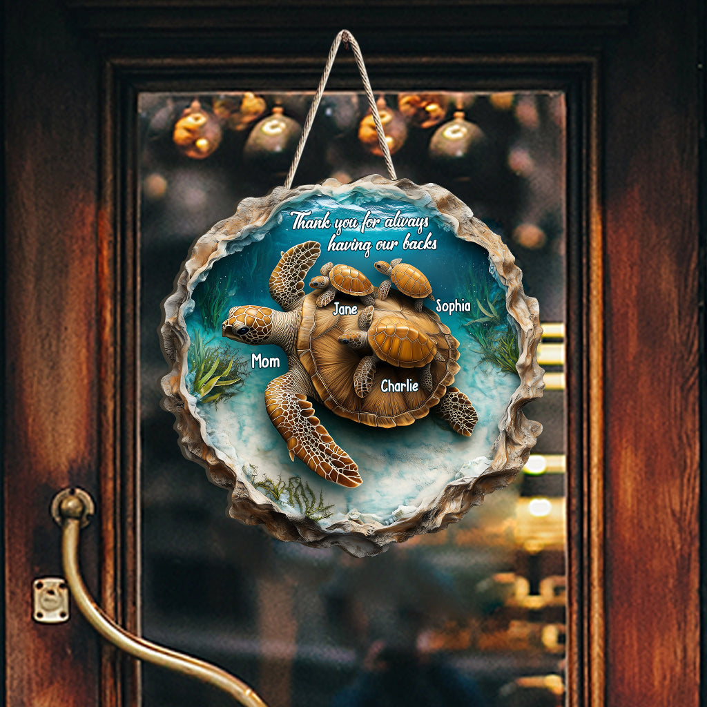 Danke, dass du uns immer den Rücken stärkst – Personalisiertes Holzschild „Mama“ in individueller Form