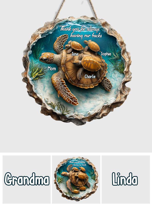 Danke, dass du uns immer den Rücken stärkst – Personalisiertes Holzschild „Mama“ in individueller Form