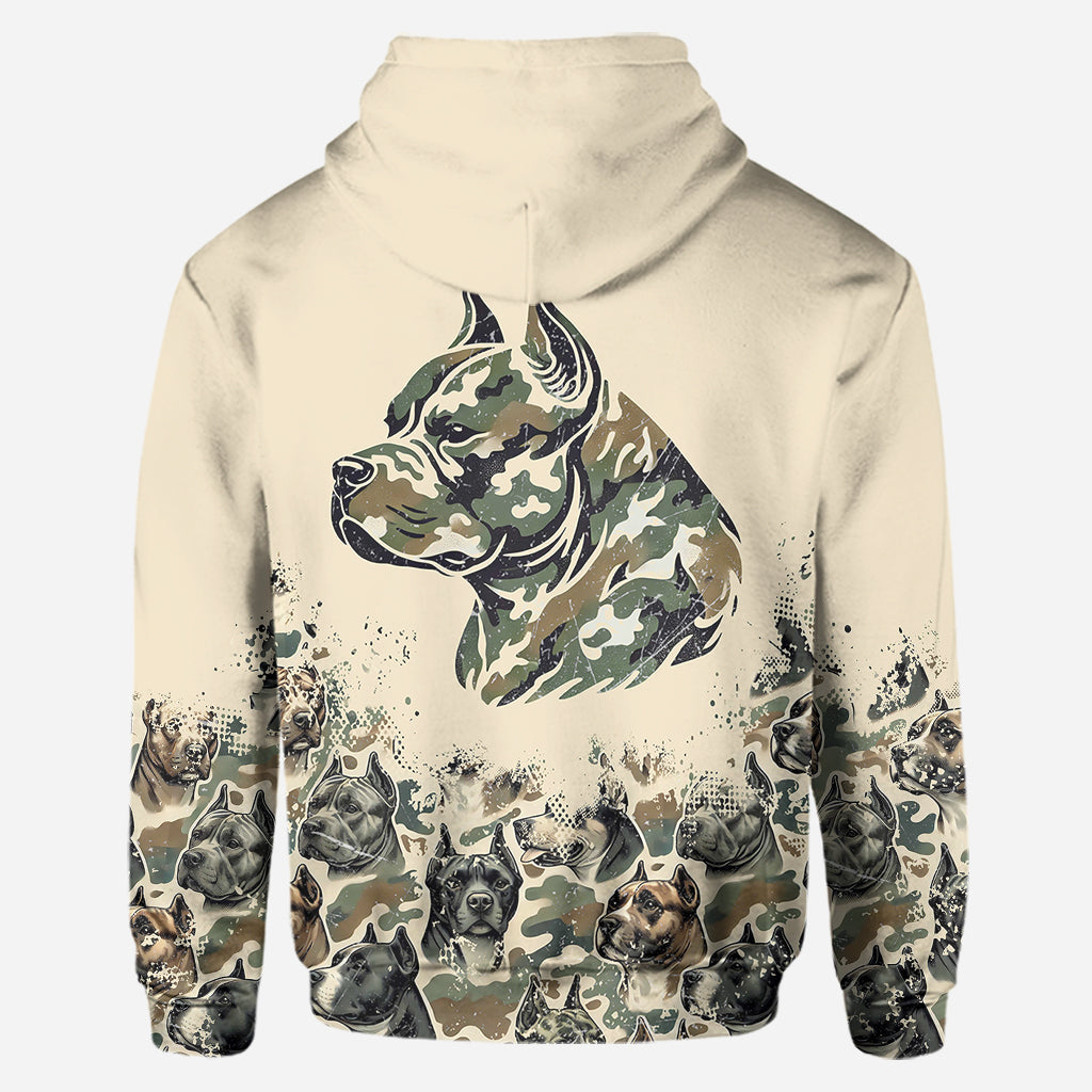 Pitbull Camouflage - Personalized Dog Hoodie and Leggings