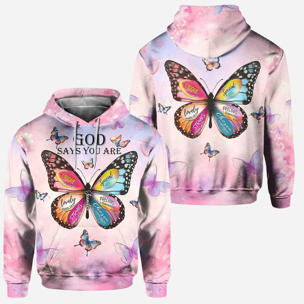 Gott sagt, du bist es – Personalisierter christlicher Hoodie und Leggings