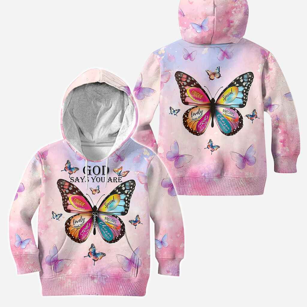 Gott sagt, du bist es – Personalisierter christlicher Hoodie und Leggings