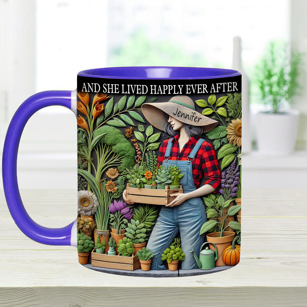 And She Lived Happily Ever After - Personalized Gardening Accent Mug