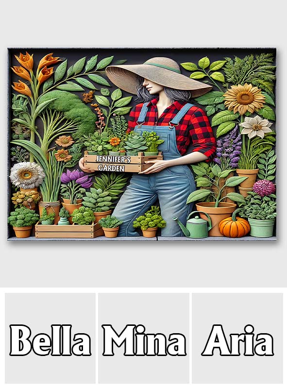 Gartenliebe – Personalisiertes rechteckiges Metallschild für Gartenliebhaber