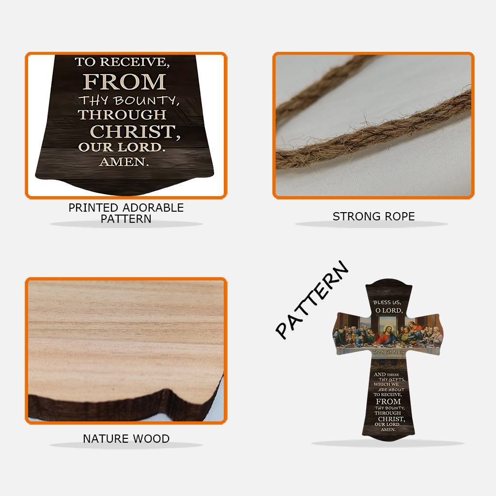 Segne uns, o Herr – personalisiertes christliches Holzschild in individueller Form