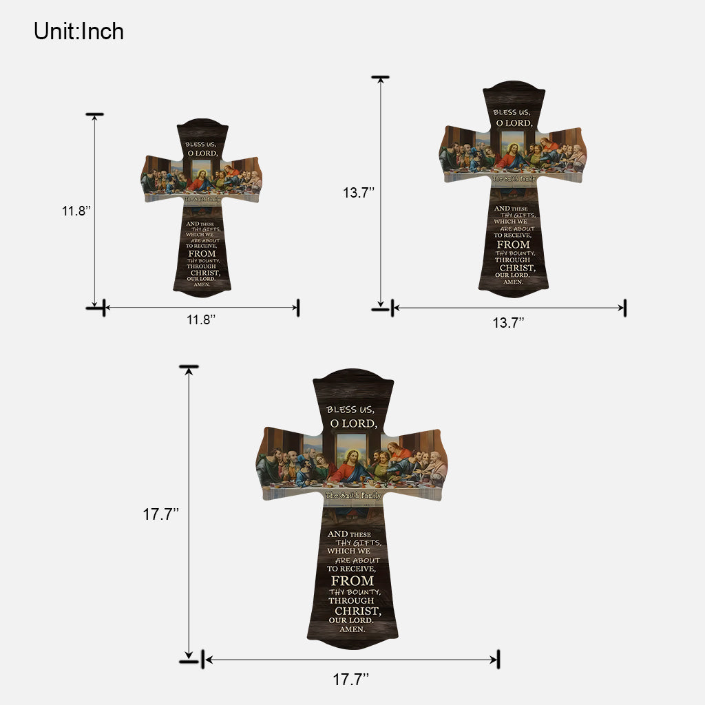 Segne uns, o Herr – personalisiertes christliches Holzschild in individueller Form