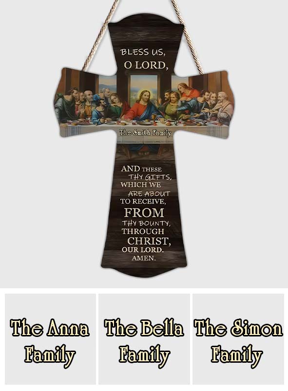 Segne uns, o Herr – personalisiertes christliches Holzschild in individueller Form