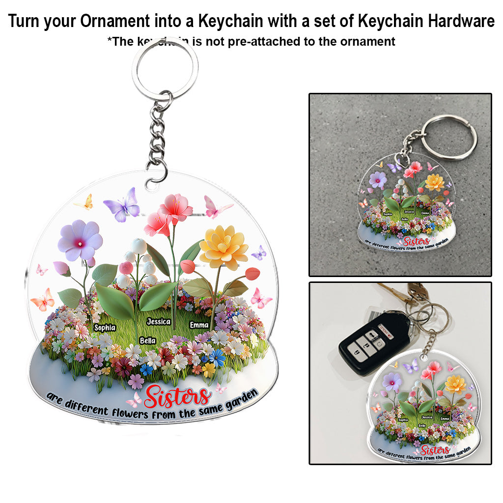 Schwestern sind verschiedene Blumen aus demselben Garten – personalisierter Schwester-Anhänger in individueller Form