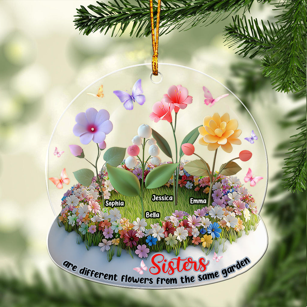 Schwestern sind verschiedene Blumen aus demselben Garten – personalisierter Schwester-Anhänger in individueller Form